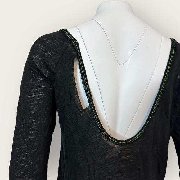 NWT | Chaser | Deconstructed Scoop Back Linen Jersey | Black | Medium - Picture 6 of 14